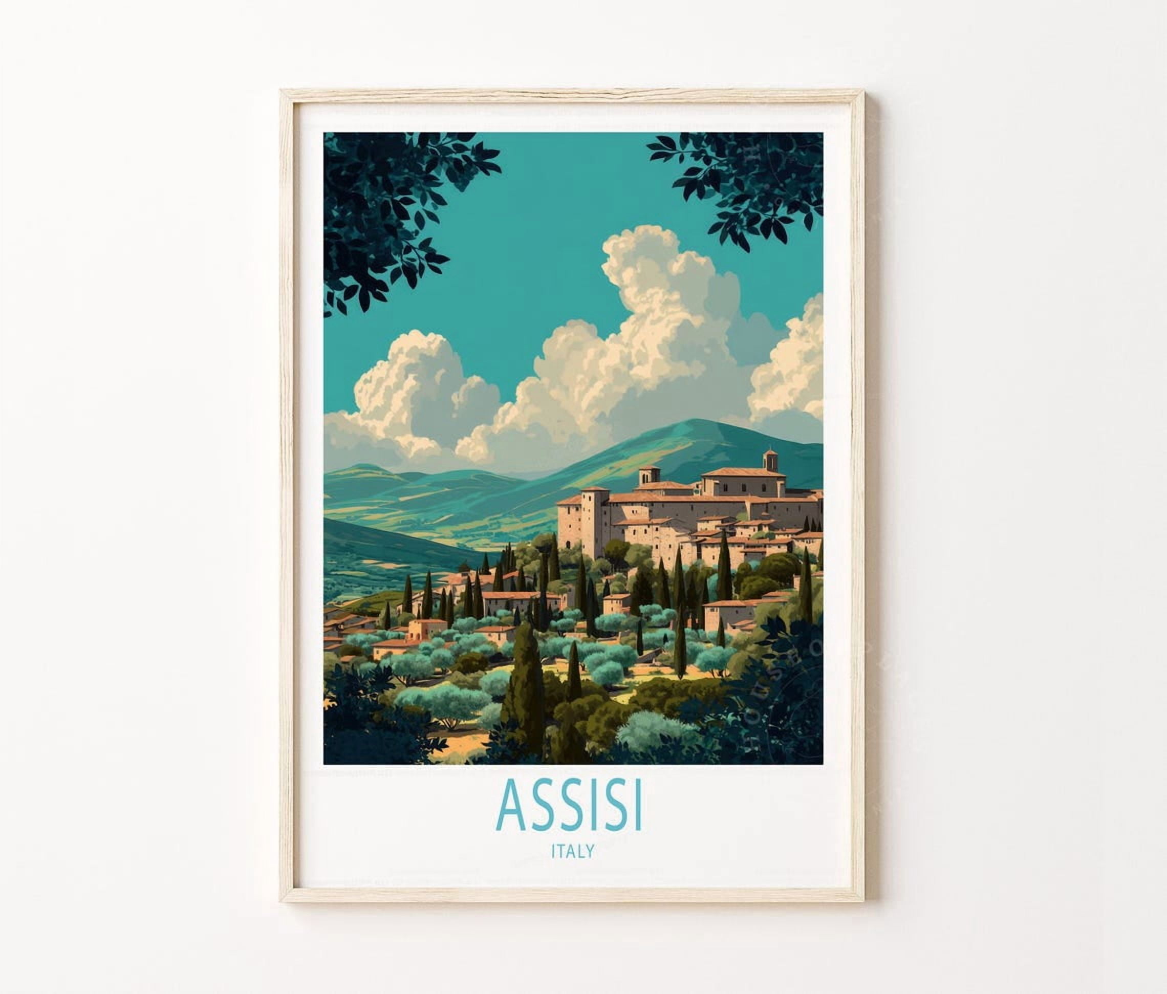 Assisi Italy Historic Travel Poster, Travel Inspired Home, Office And ...