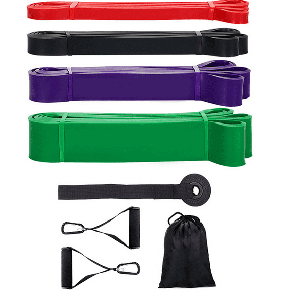 Assistance and Resistance Bands, Fitness and Body Stretching, Mobility Work for Home Gym Equipment (4-Piece)