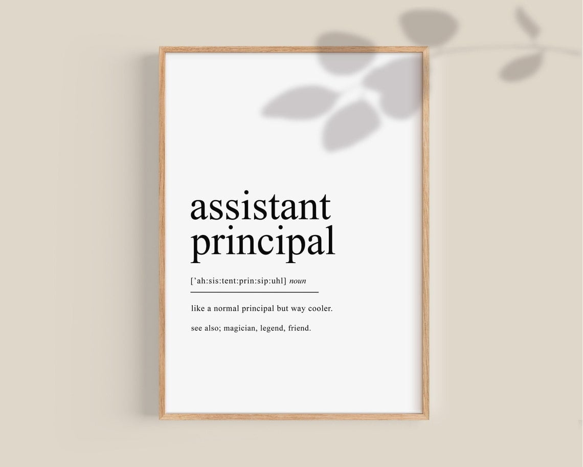 Assistant Principal Definition Poster, Assistant Principal Gift, Deputy ...