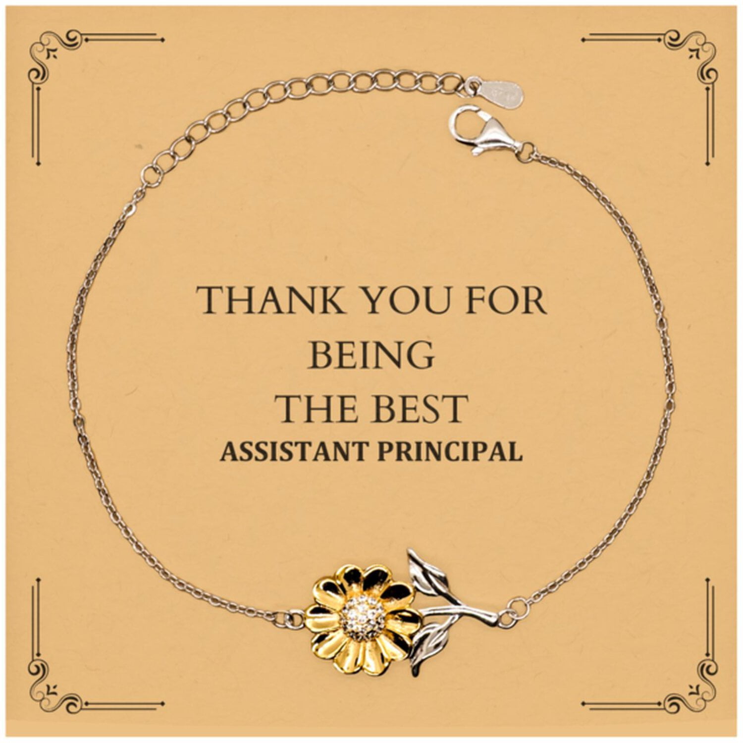 Assistant Principal Engraved Sunflower Bracelet - Thank You for Being ...