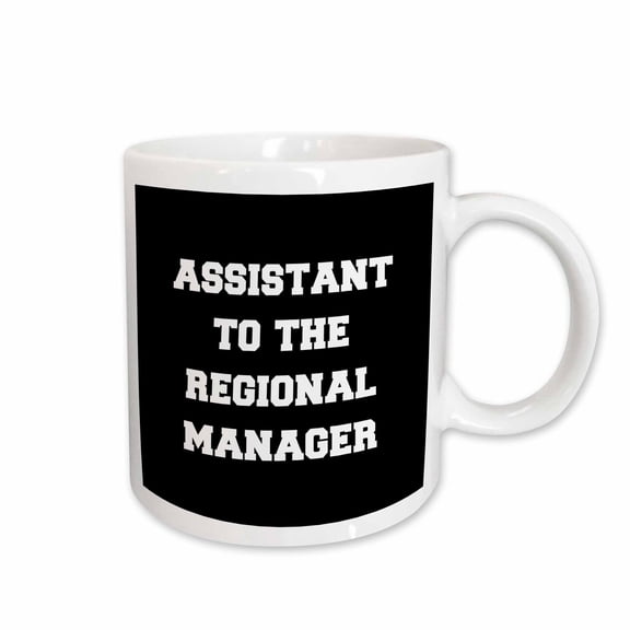 3drose, Assistant to the Regional Manager. White Letters on Black Background., 11oz Mug