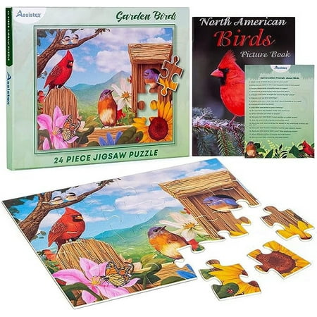 Assistex Dementia Jigsaw 24 Large Puzzle for Seniors - Alzheimer's Activity for Adults with Conversation Prompts - Best Memory Game for Patiens in Nursing Home - Build in Box Activities for Elderly