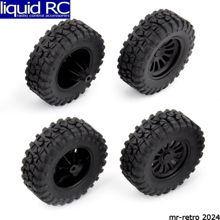 Associated 21431 MT28 Front and Rear Wheels and Tires mounted