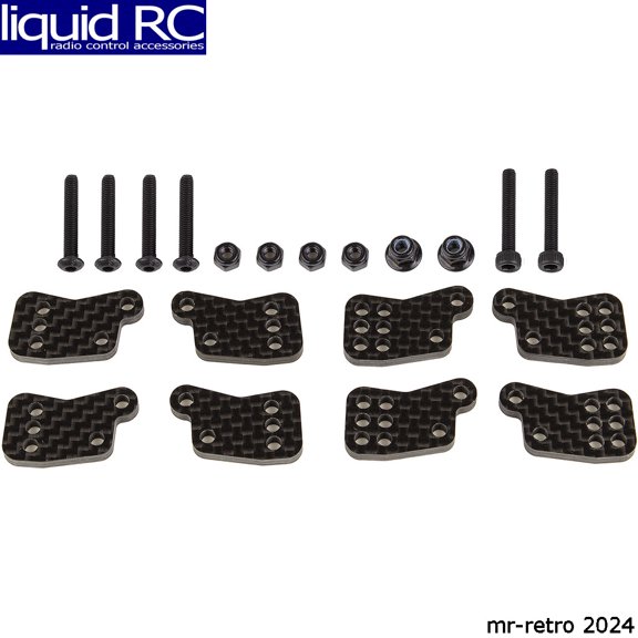 Associated 81649 Rc8B4.1 Ft Rear Hub Tower Set Carbon Fiber