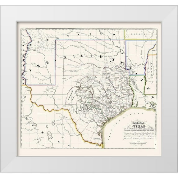 Association for German Immigrants 21x20 White Modern Wood Framed Museum Art Print Titled - Texas - Association for German Immigrants 1851