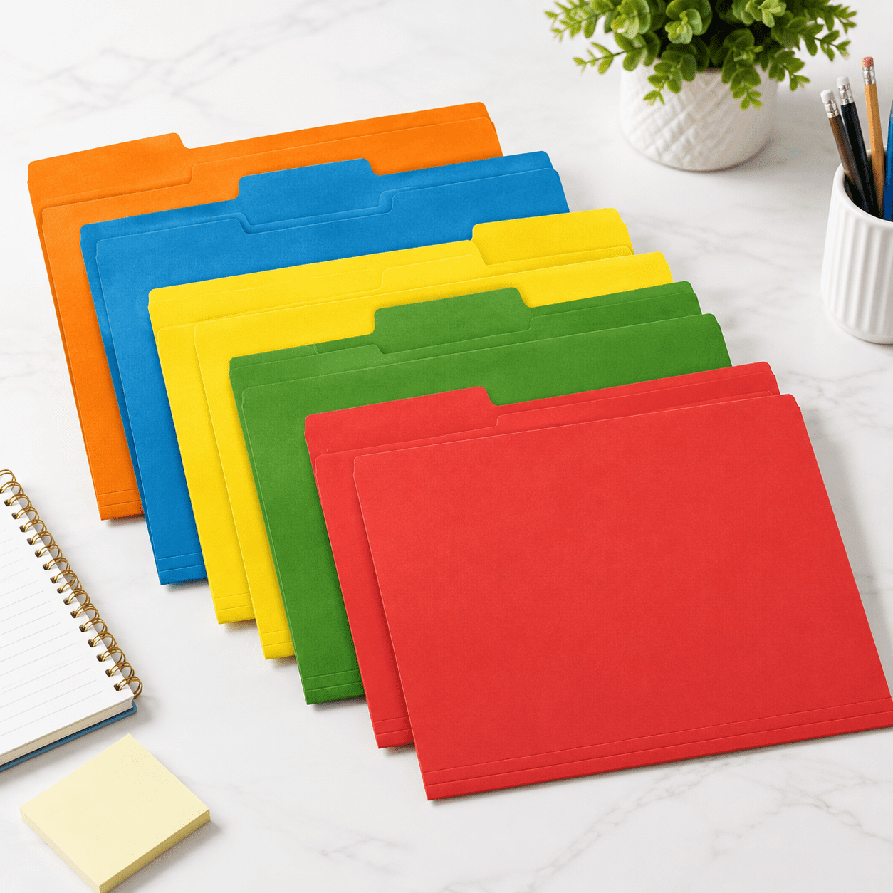 Document Folder Simple Assorted 100 Pack Manilla File Folders for 8.5x11 Letter Size Paper for ...