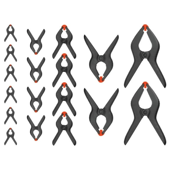 Assorted 18-Piece Spring Clamp Set - BLACK + DECKER (BDHT83001), 1/2 to 3 Inch