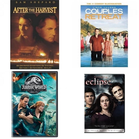 Assorted 4 Pack DVD Bundle: After the Harvest, Couples Retreat, Jurassic World: Fallen Kingdom, The Twilight Saga: Eclipse