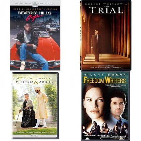 Assorted 4 Pack DVD Bundle: Beverly Hills Cop, The Trial, Victoria & Abdul, Freedom Writers