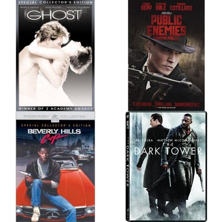 Assorted 4 Pack DVD Bundle: Ghost, Public Enemies, Beverly Hills Cop, The Dark Tower