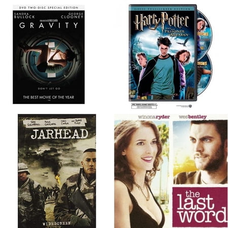 Assorted 4 Pack DVD Bundle: Gravity, Harry Potter and the Prisoner of Azkaban, Jarhead, The Last Word