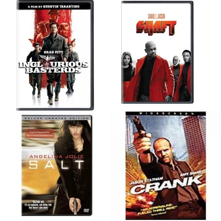 Assorted 4 Pack DVD Bundle: Inglourious Basterds, Shaft, Salt, CRANK
