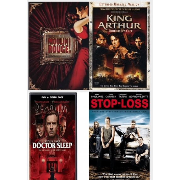 Assorted 4 Pack DVD Bundle: Moulin Rouge!, King Arthur, Doctor Sleep, Stop-Loss