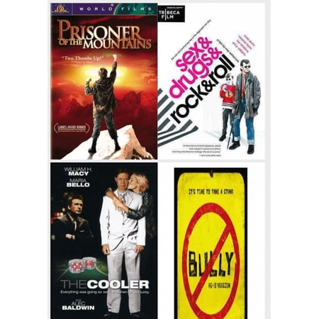 Assorted 4 Pack DVD Bundle: Prisoner of the Mountains, Sex & Drugs & Rock & Roll, The Cooler, Bully