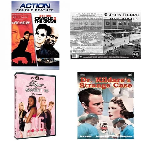 Assorted 4 Pack DVD Bundle: ROMEO MUST DIE & CRADLE 2 GRAVE, John Deere Plow Day, Super Sweet 16, Dr. Kildares Strange Case