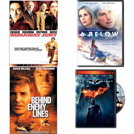 Assorted 4 Pack DVD Bundle: RUNAWAY JURY, 6 Below: Miracle on the Mountain, Behind Enemy Lines, The Dark Knight (Full-Screen Single-Disc Edition)