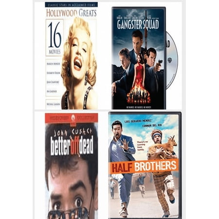 Assorted 4 Pack DVD Bundle: Silver Screen Series: 16 Features, Gangster Squad, Better Off Dead, Half Brothers