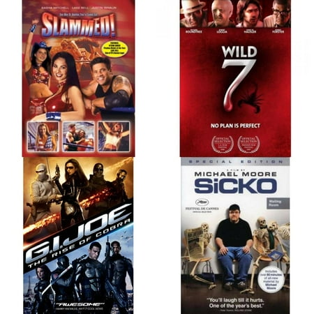 Assorted 4 Pack DVD Bundle: Slammed!, Wild 7, G.I. Joe: The Rise of Cobra, Sicko