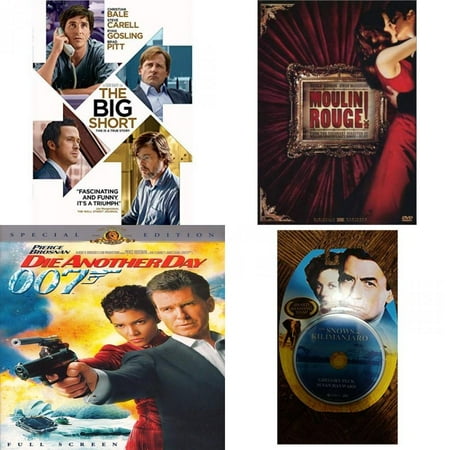 Assorted 4 Pack DVD Bundle: The Big Short, Moulin Rouge!, Die Another Day, The Snows of Kilimanjaro