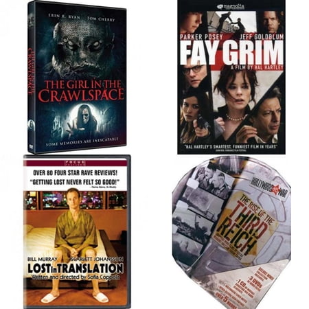 Assorted 4 Pack DVD Bundle: The Girl in the Crawlspace, Fay Grim, Lost in Translation, WWII RISE OF THE THIRD REICH