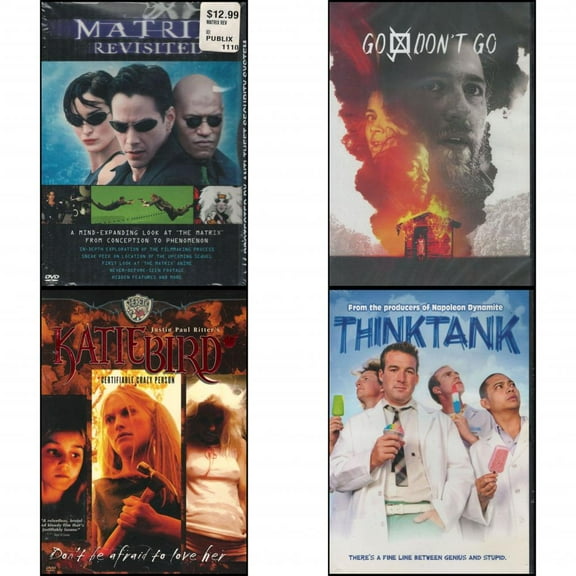 Assorted 4 Pack DVD Bundle: The Matrix Revisited : Go / Don't Go : KatieBird: Certifiable Crazy Person : Think Tank