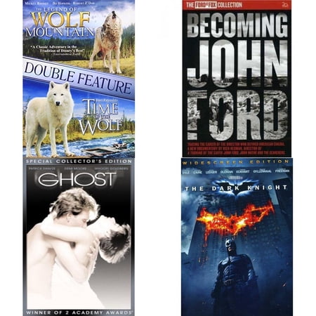 Assorted 4 Pack DVD Bundle: Time of the Wolf / Legend of Wolf Mountain, BECOMING JOHN FORD, Ghost, The Dark Knight