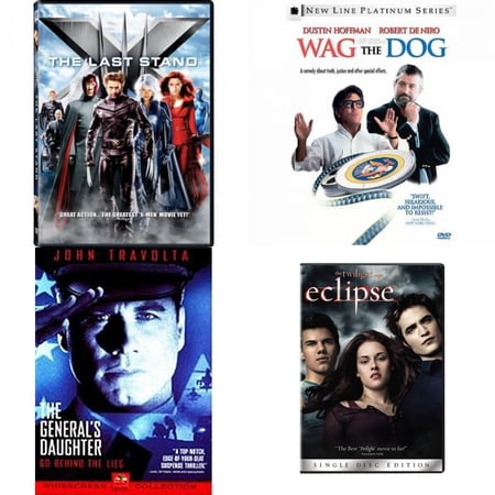 Assorted 4 Pack DVD Bundle: X-Men: The Last Stand, Wag The Dog, The Generals Daughter, The Twilight Saga: Eclipse