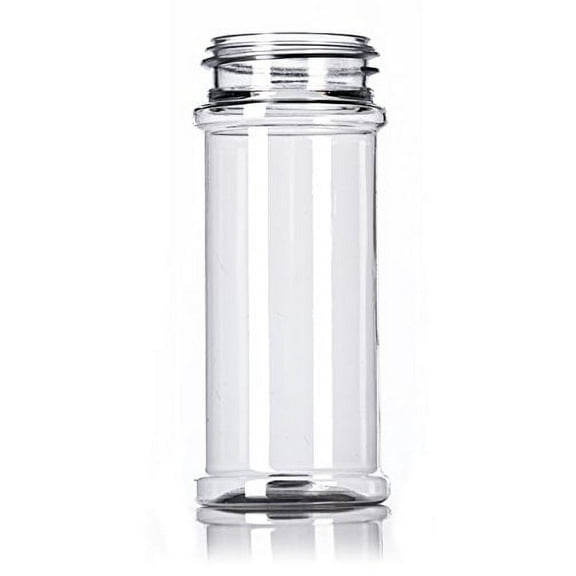 Assorted 4-Types Spice Clear Plastic Spice Jars w/Sifter Caps (Food Grade - BPA Free)