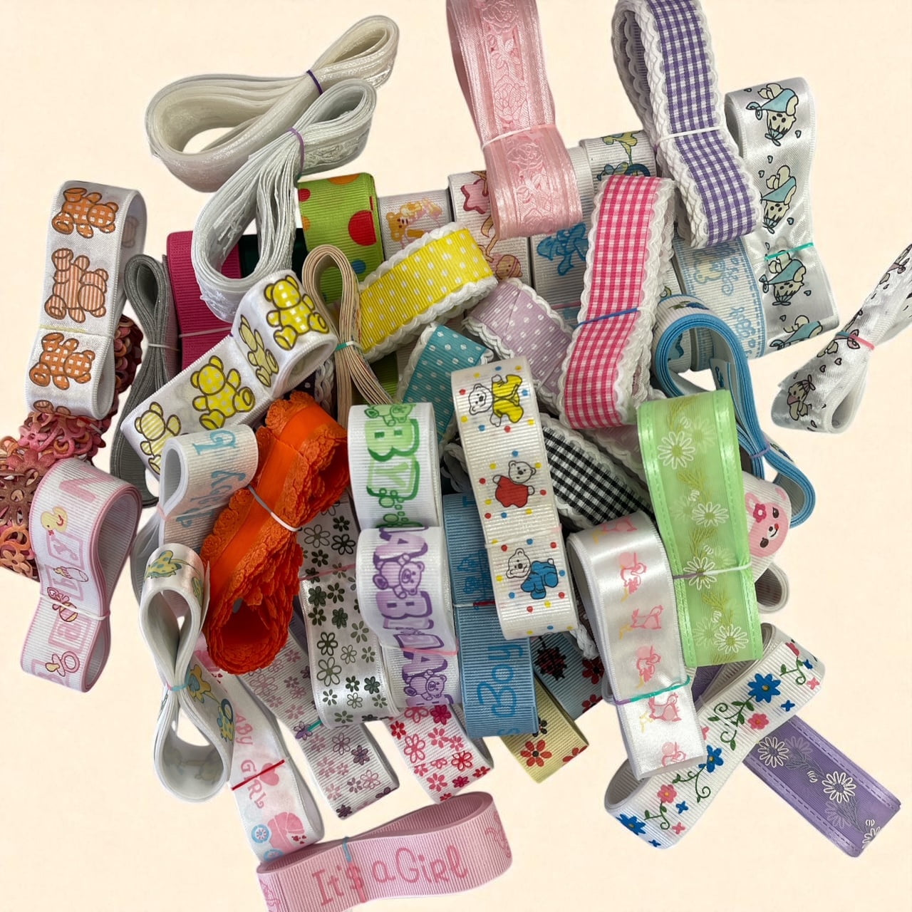 Assorted 7/8 Inch. Ribbon 50 Bunches Total 100 Yards Arts Crafts and ...