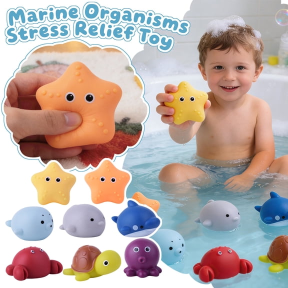 Assorted Animal Squirt Toy And Shark Net Catching Kids Bath Set, Toddler Shower Time Distraction Interactive Water Table Play Routine, Non Toxic BPA Free Floating Sensory Games For Baby Boys Girls
