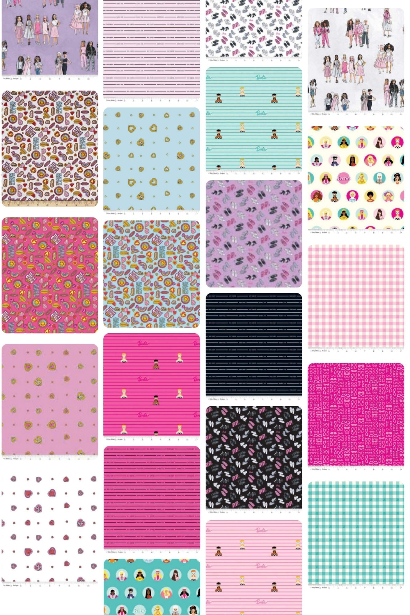 Assorted Barbie Fabric - 1 lb Scrap Bundle