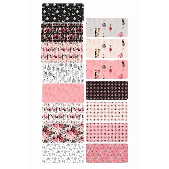 Assorted Barbie Vintage Cotton - 1/2 Yard Cuts - 15 Piece Bundle