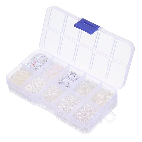 Assorted Beads Sequins 10 White Styles for Jewelry Making Crafts Sewing