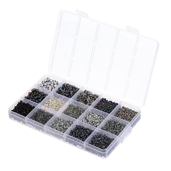 Assorted Beads Sequins 15 Black Styles for Jewelry Making Crafts Sewing