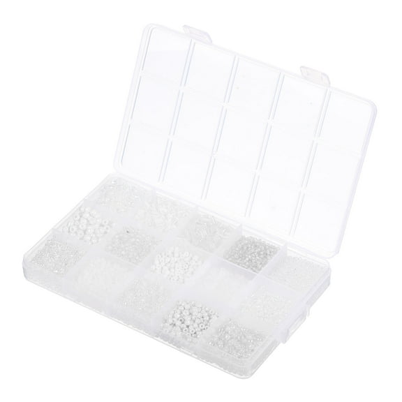 Assorted Beads Sequins 15 White Styles for Jewelry Making Crafts Sewing