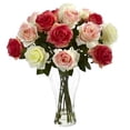 thumbnail image 1 of Assorted Blooming Roses with Vase, 1 of 1
