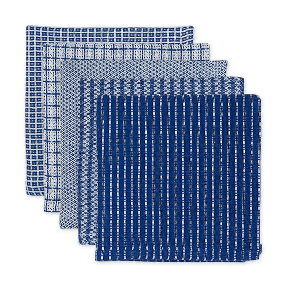DII Blue Assorted Dish Cloths (Set of 5)