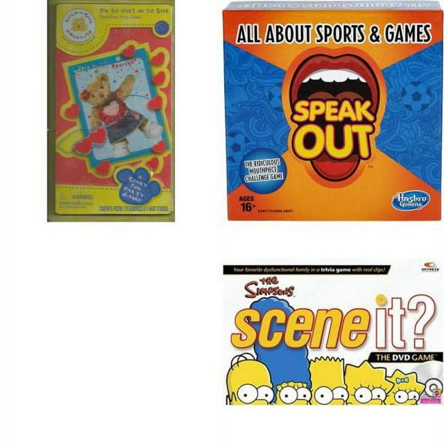 Assorted Board Games 4 Pack Bundle: Build A Bear Workshop Pin the Heart