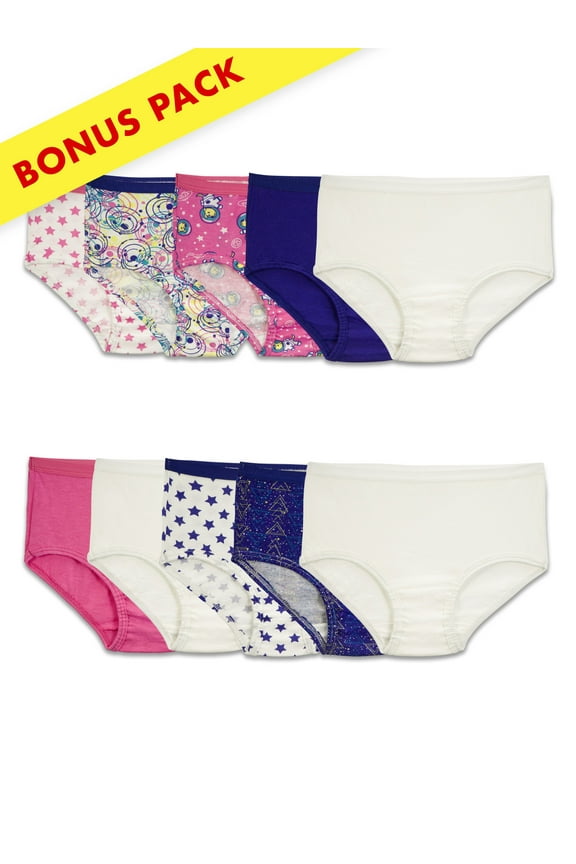 Assorted Briefs, 9+1 Holiday Bonus Pack (Little Girls & Big Girls)