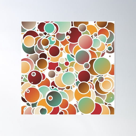 Assorted Bubbles Poster Wall Art, Modern Wall Decor For Living Room Bedroom, 16x16 UNFRAMED