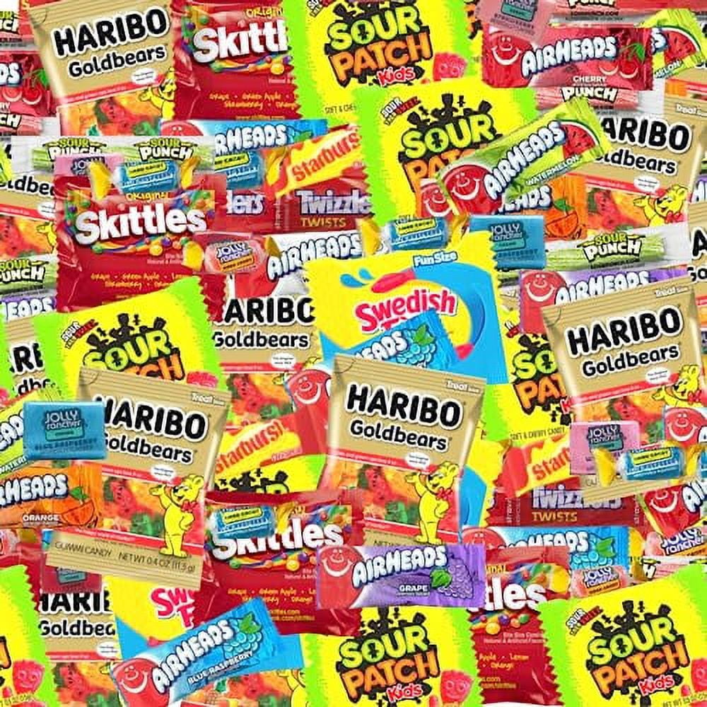 Assorted Bulk Candy Mix -Skittles, Air Heads, Swedish Fish, Sour Patch Kids, Hariibo, Starburst & More!- Individually Wrapped Candy (64 Ounces)