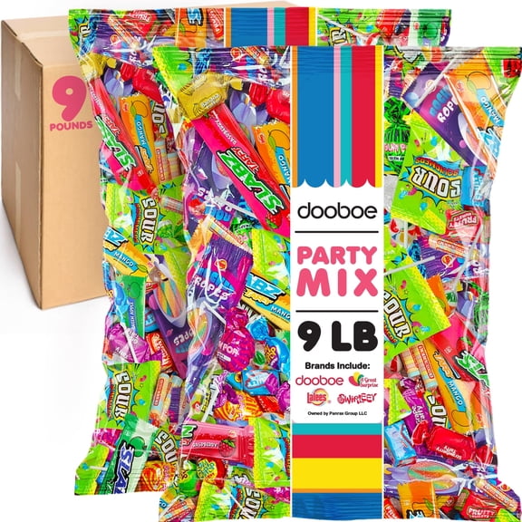 Bulk Assorted Valentines Day Candy - 9 Pounds - Individually Wrapped Party Mix - Parade Variety Pack - Goodie Bag Assortment - Dooboe