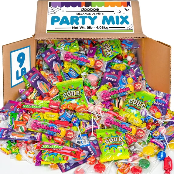 Dooboe Assorted Candy Mix, 9 lb Bulk Halloween Individually Wrapped Candy Variety Pack for Piñatas, Goodie Bags, Candy Bowls, Party Favors & Events