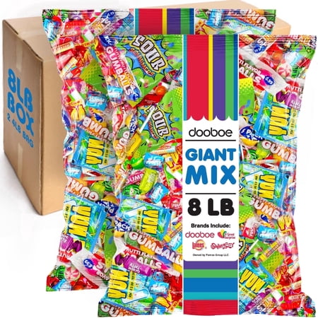 Dooboe Assorted Candy Mix, 8 lb Bulk Individually Wrapped Candy Variety Pack for Piñatas, Goodie Bags, Candy Bowls, Party Favors & Events