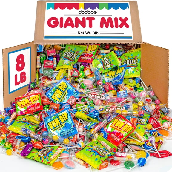 Dooboe Assorted Candy Mix, 8 lb Bulk Individually Wrapped Candy Variety Pack for Piñatas, Parades, Goodie Bags, Candy Bowls, Party Favors & Events