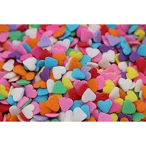 Assorted Candy Heart Sprinkles 8 Ounce For Ice Cream Or Cupcakes-Valentines Day Candy Treat-Wedding Cake Topping