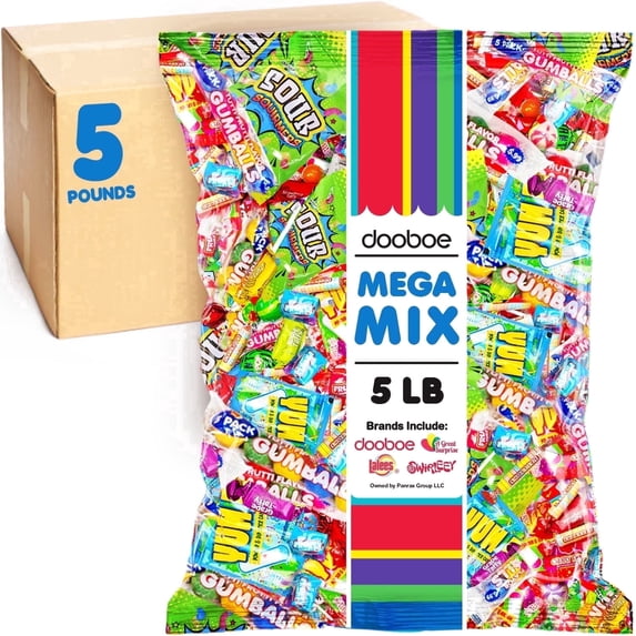 Dooboe Assorted Candy Mix, 5 lb Bulk Individually Wrapped Candy Variety Pack for Parades, Piñatas, Goodie Bags, Candy Bowls & Party Favors