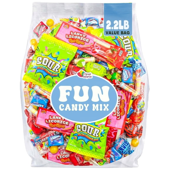 A Great Surprise Assorted Candy Mix, 2.2 lb Bulk Individually Wrapped Candy Variety Pack for Gifting, Candy Bowls, Piñatas, Party Favors & Goodie Bags