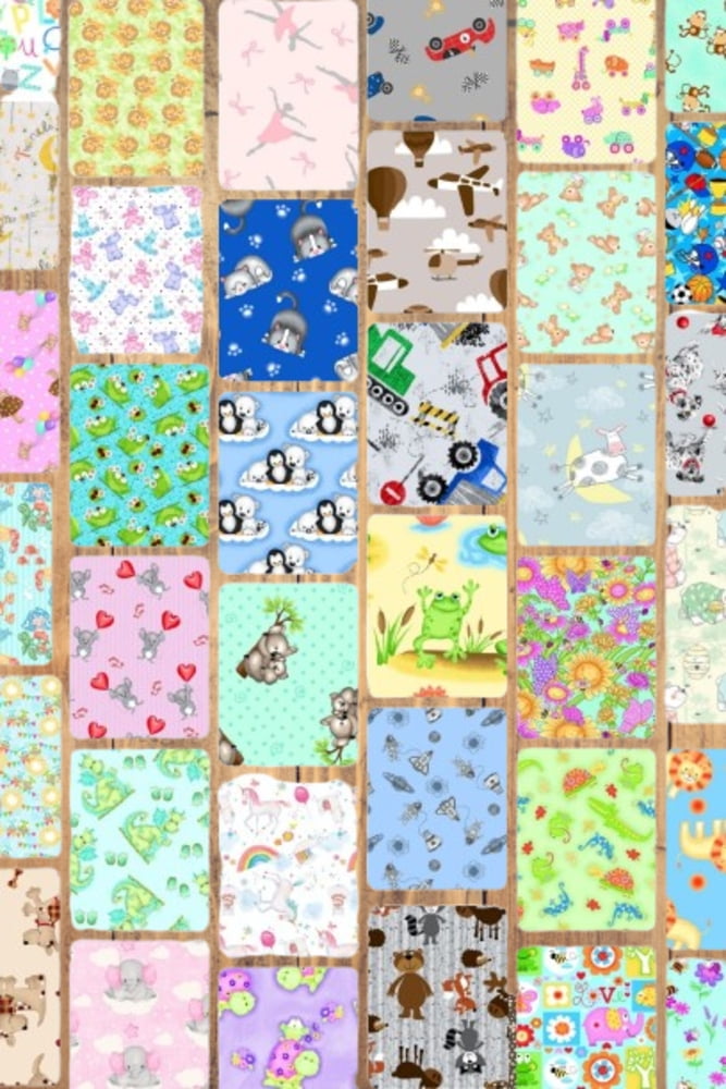Assorted Children's A.E. Nathan Flannel - 1/2 Yard Cuts - 20 Prints- Fabric Bundle