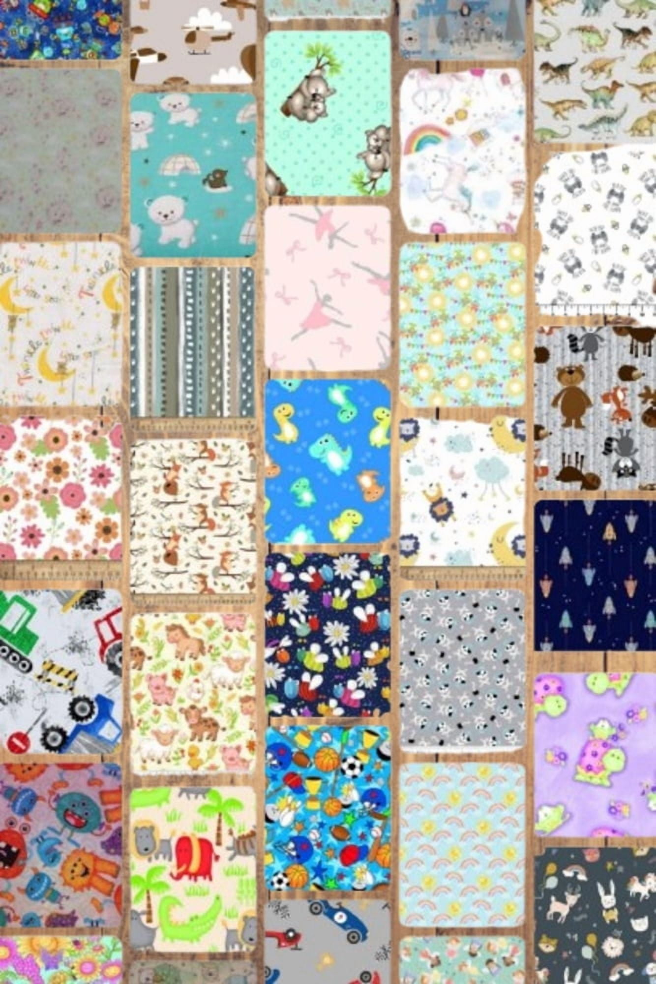 Assorted Children's Flannel - 1/2 Yard Cuts - 20 Prints- Fabric Bundle